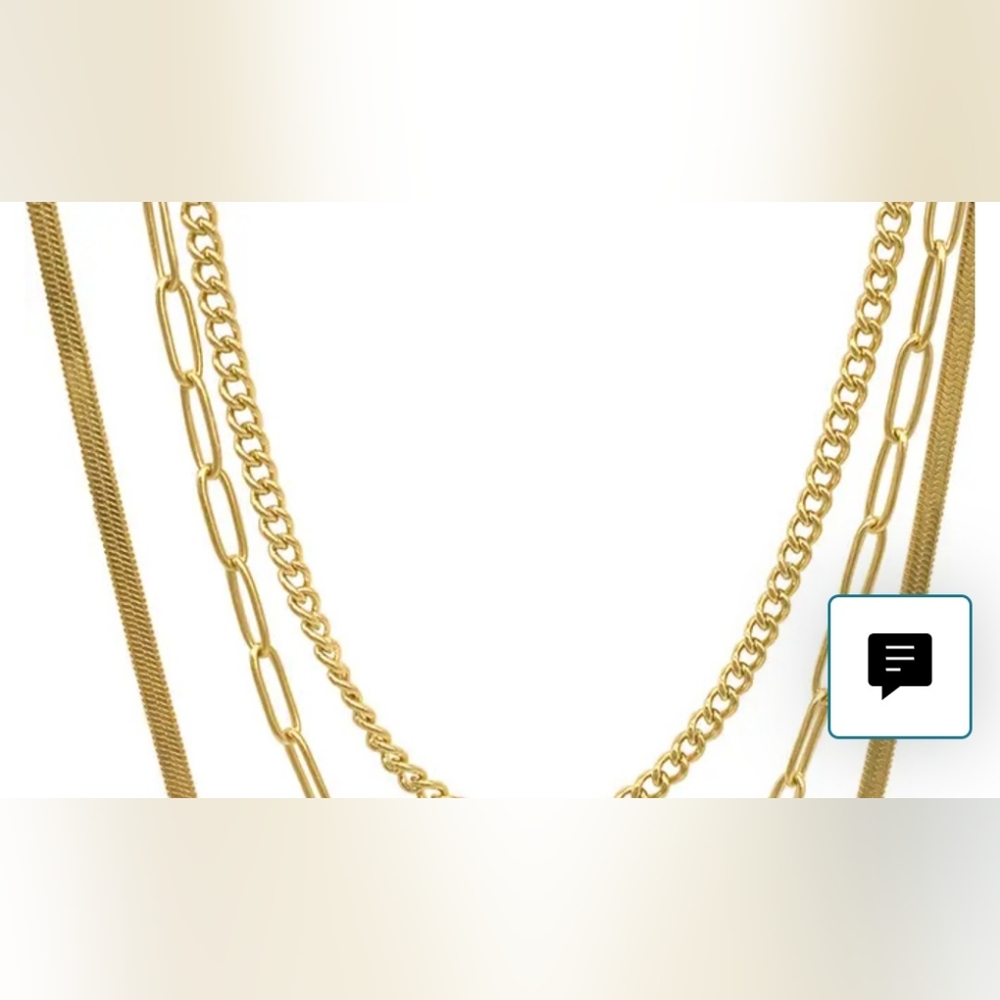 Set of three 14K Gold Plated Necklaces